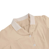 1950S Beige Retro Button-Up Short Sleeve Vintage Dress