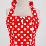 1950S Yellow Retro Polka Dot Halter Neck Vintage Dress