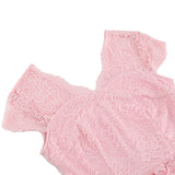 1950S Charming Pink Lace Cap Sleeve Sweetheart Neckline Vintage Swing Dress